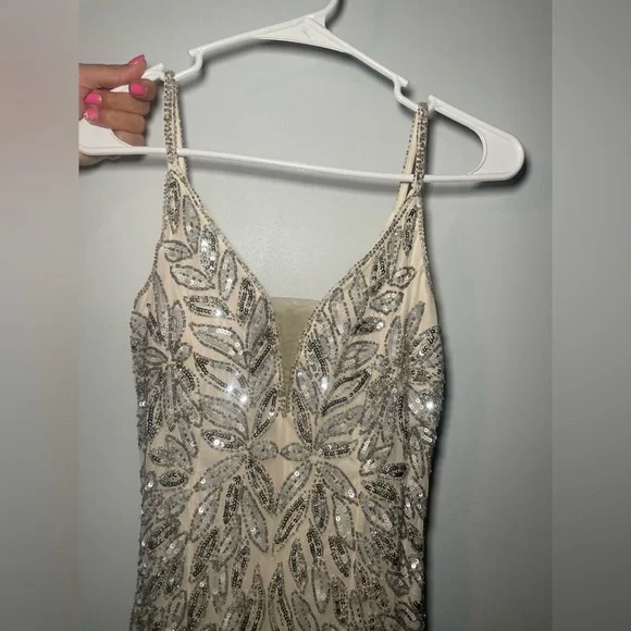 Mac Duggal 5107 Embellished Gold Leaf Long Evening Gown - Picture 6 of 16